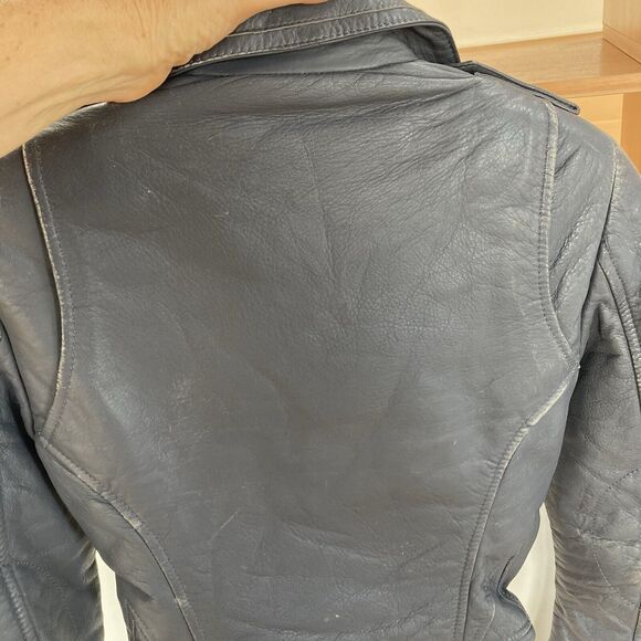 BALENCIAGA Woman's Leather Moto Bike Jacket in Gray, size FR34/XS/US 2 - Picture 15 of 16